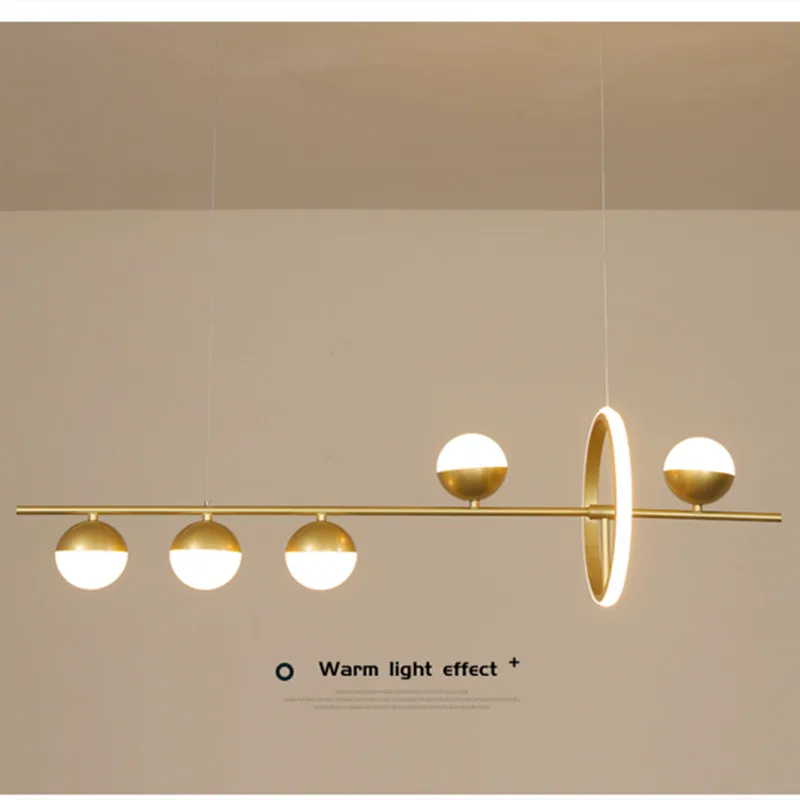 Nordic LED Pendant Light For Dining Room Decorate Kitchen Long Table Creative Golden Chandelier Modern Loft Office Hanging Lamps