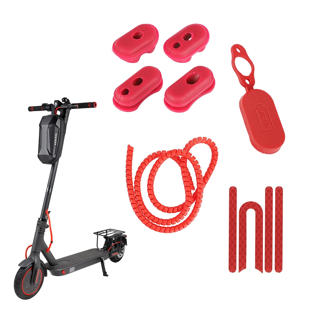 

Electric Scooter Accessories Silicone Protection Set For Xiaomi M365/Pro Reflective Sticker Dust Plug Line Pipe E-scooter Parts
