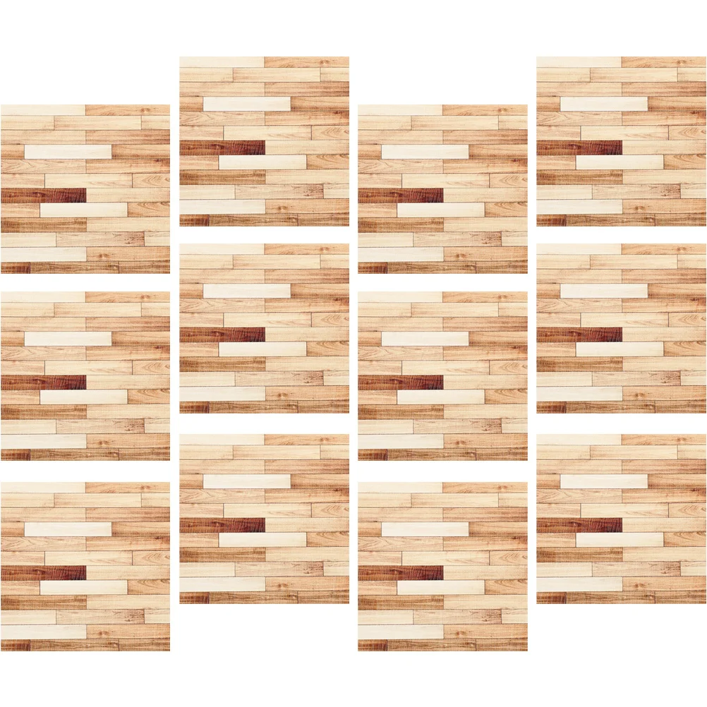 

12 Pcs House Decorative Accessories Mini Flooring Sticker Water Cup Floorboards