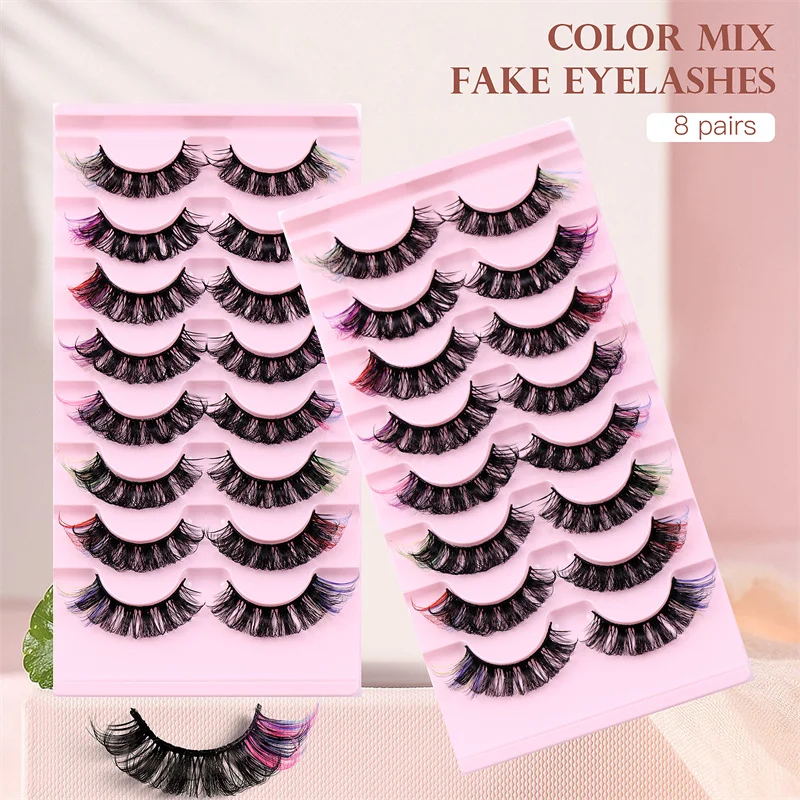 8 пар/лоток красочные сценические DD-завитки прочные и долговечные русские