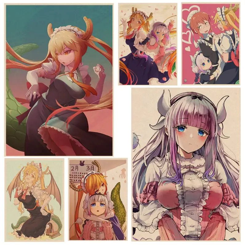 

Dragon Maid Classic Movie Posters Kraft Paper Prints And Posters Stickers Wall Painting