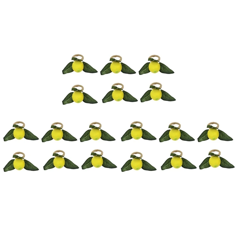 

Napkin Rings Set Of 18,Decorative Lemon Vine Leaf Napkin Rings, Yellow Napkin Buckle Napkin Holders