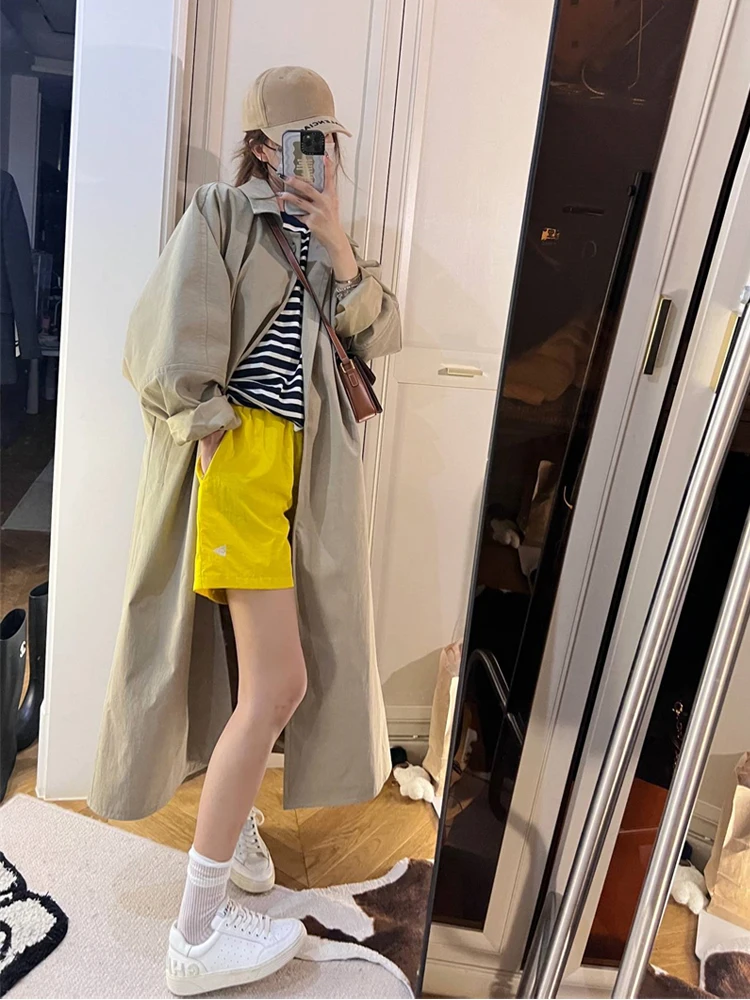 Свободное повседневное пальто в британском стиле для женщин осень 2023 новый плащ