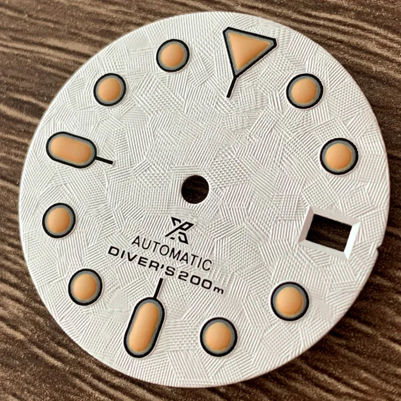 Watch Accessories Watch Dial 28.5MM Convex Scale Dial Green Luminous Suitable for NH35/36/4R/7S Movement