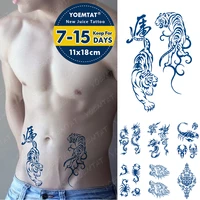 blue ink juice waterproof temporary tato sticker dragon tiger wolf scorpion totem lasting body art fake tattoo men women tattoos