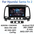 Автомагнитола 8G + 128GROM DSP 2 din Android 8. 0 4G NET, мультимедийный видеоплеер для Hyundai Santa Fe 2 10,0-2006 BT WIFI carplay