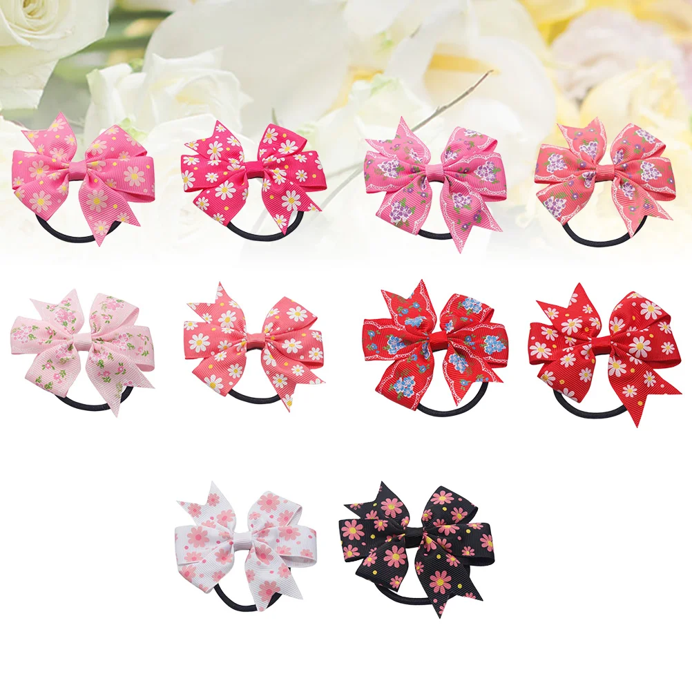 10 шт. ленты для волос с бантом кольцо держатель хвоста веревка резинки галстуки