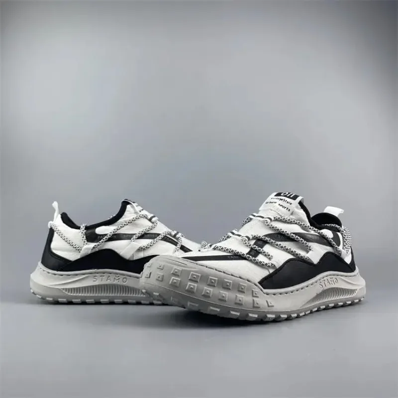 Дышащие мужские кроссовки из сетчатой ткани на толстой платформе