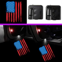 2x united states stars and stripes flag car door logo lights wireless courtesy infrared sensor led light ghost shadow projector