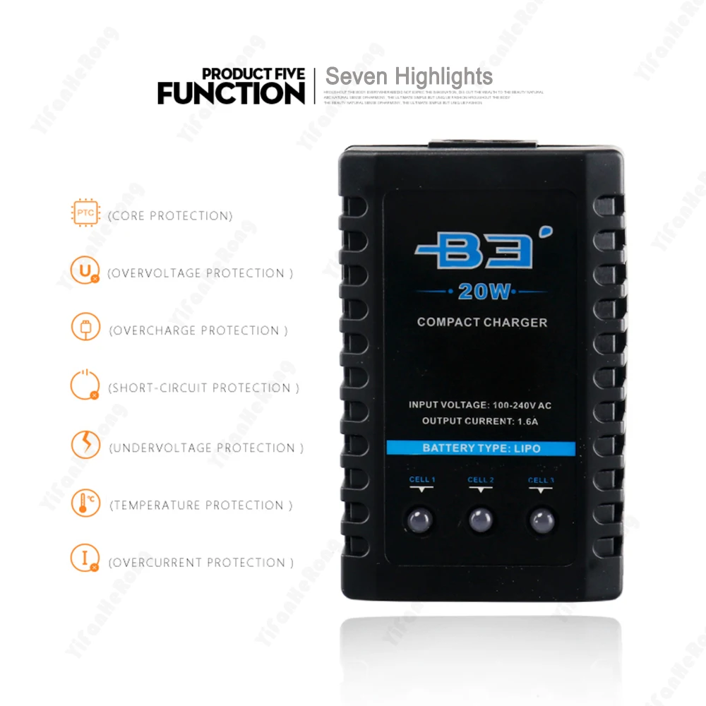 Зарядное устройство с европейской и американской вилкой B3 20 Вт Pro 10 для 2S 3S Lipo