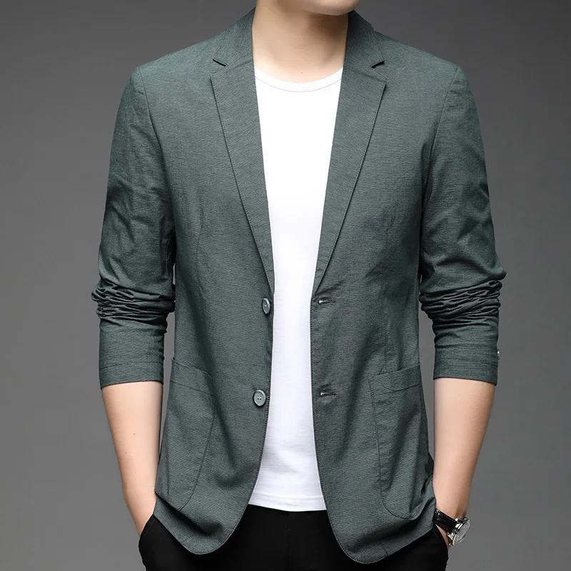 

2023 Spring and Autumn Cotton Small Suit Men's Korean-Style Business Suit Casual Solid Color Benxi Men's Suit Coat