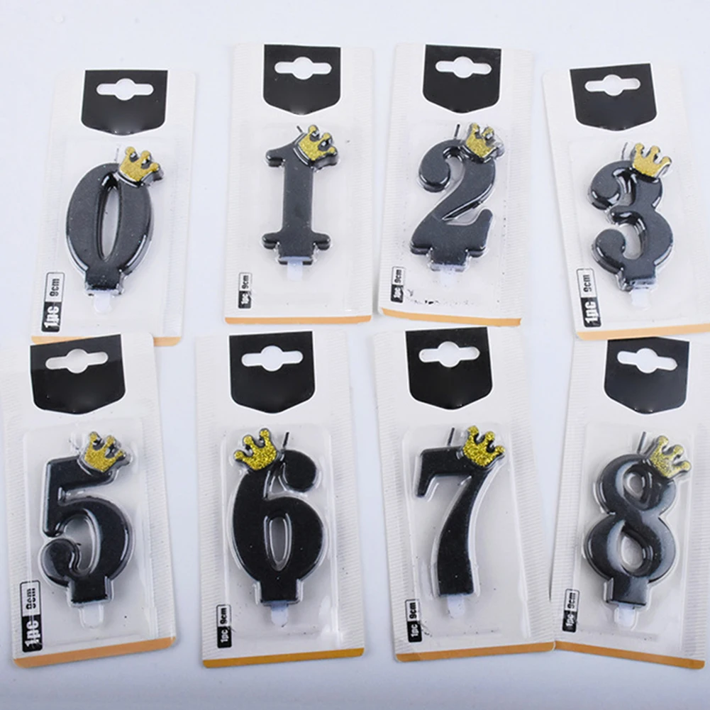 

0-9 Years Birthday Candle New Girls Kids Birthday Numbers Candle Party Crown Smoke-free Cake Candles for For Cake Party Supplies