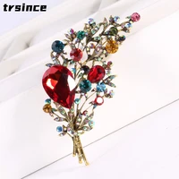 crystal flower brooch rhinestone bouquet brooches for women large pin simple fashion jewelry wedding pin corsage accessories