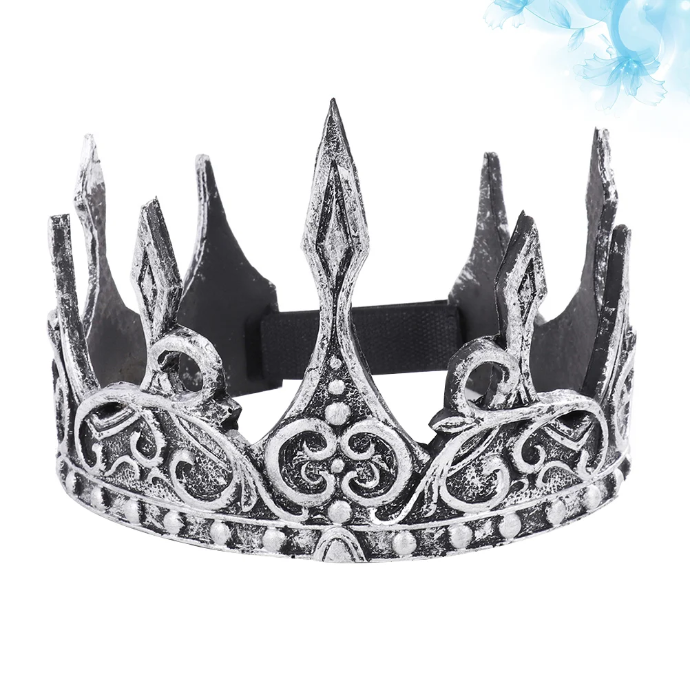

King Crown Foam Royal Men Crown Prince Tiara Halloween Crown Headdress Medieval King Crown Antique Tiara Headband