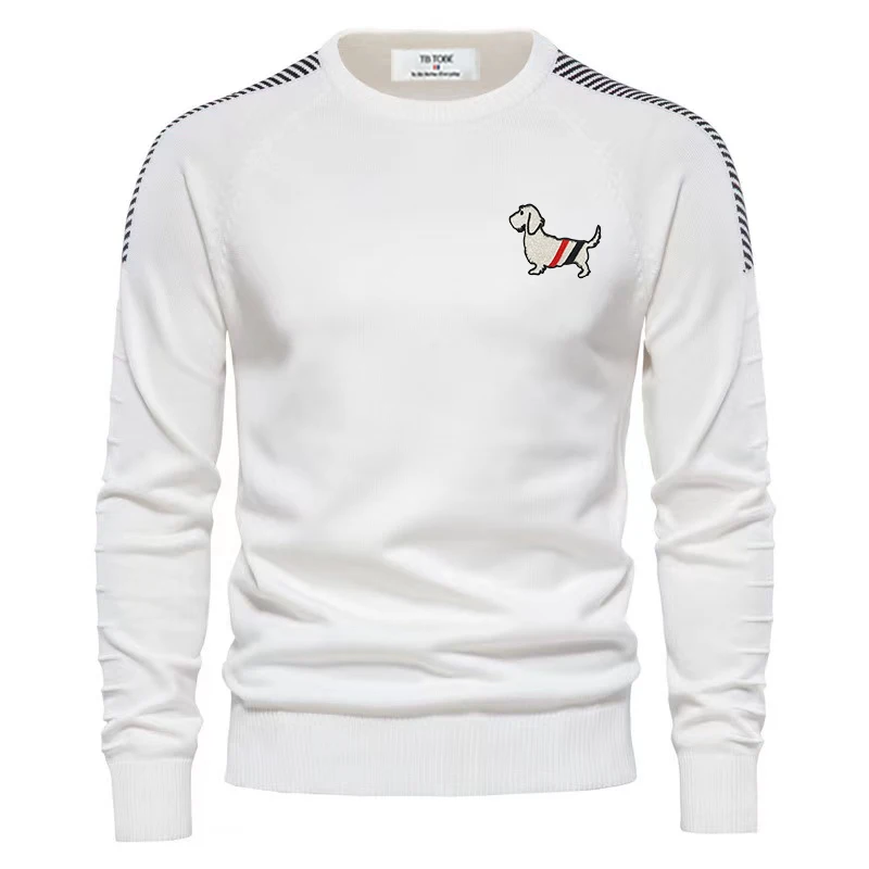 

2022 new men's high quality pullover hoodie with dog embroidery classical fashion cotton material for man hoody round neck style
