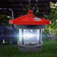 solar lights lighthouse lawn light plastic led 360 degree rotating landscape lamp beacon beam lamp for garden yard lawn decorat