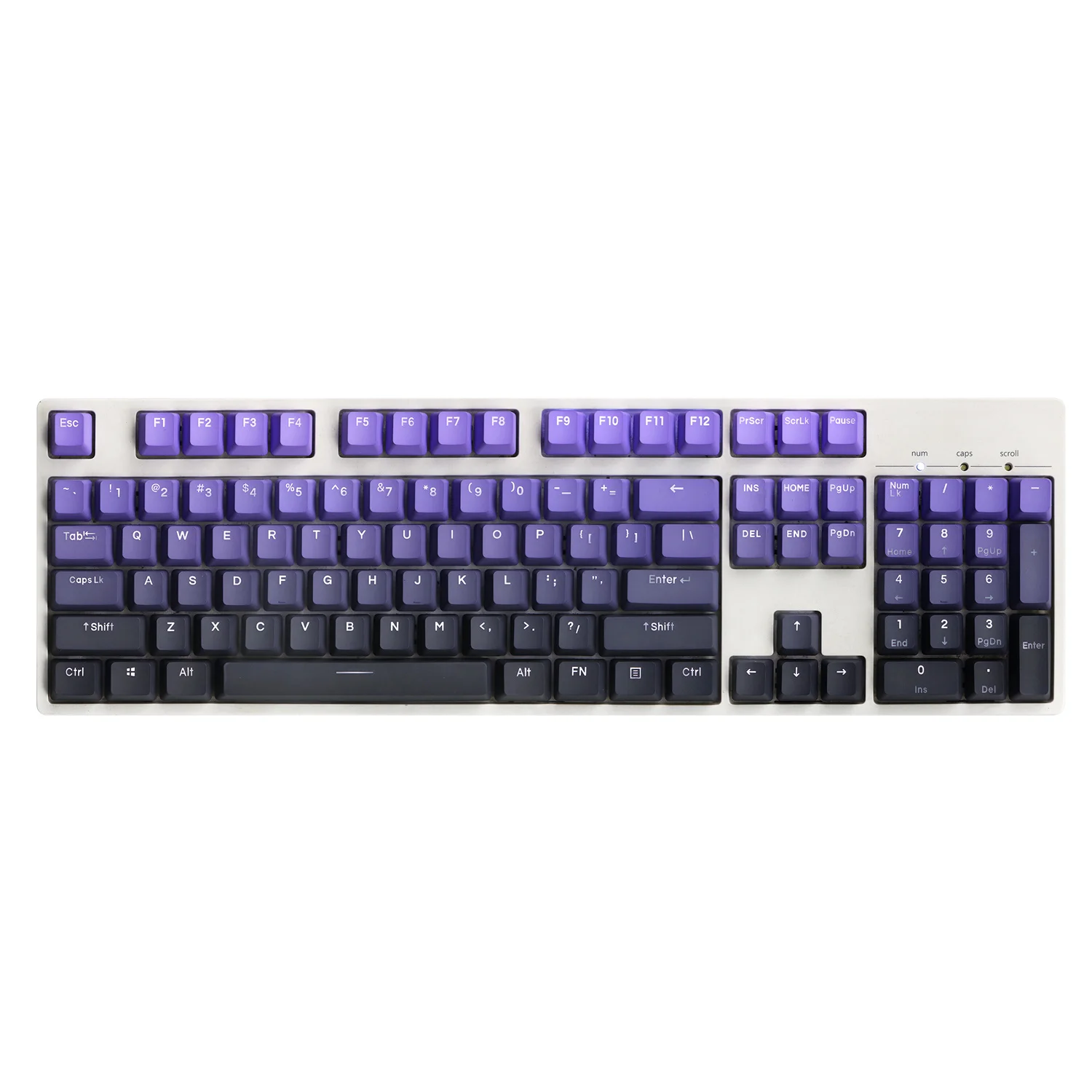 

1 Set Purple Black Gradient Fade Key Caps PBT Backlit Keycaps Dye Subbed OEM Profile Keycap For 68 84 87 104 MX1.0 6.0 8.0