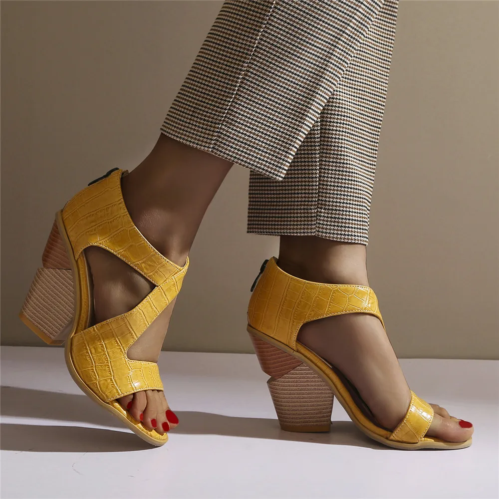 Women Summer Sandals High Heels Wedges Shoes Ladies Vintage PU Leather Plus Size Gladiator Sandalias Mujer Sapato Feminino