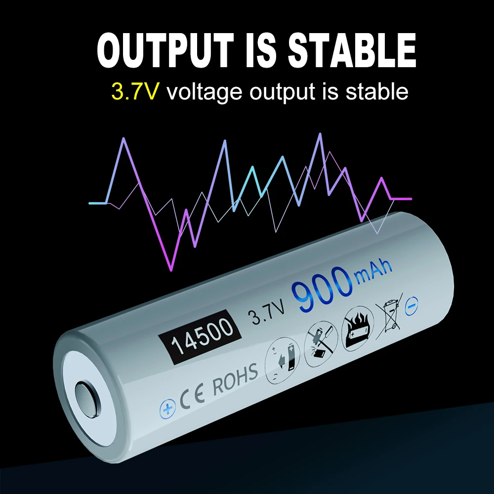 3 7 V 14500 900mAh Li-Ion Rechargeable14500 батареи с точечной головкой AA литиевая батарея для