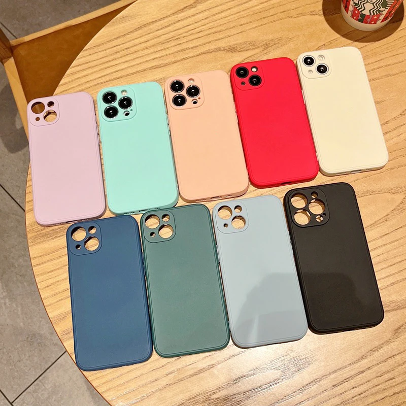 

Phone Case For iPhone 12 11 13 Pro Max 12 Mini Xr X Xs Max 7 8 Plus 6s 6 Official Original Liquid Silicone Soft Shockproof Case