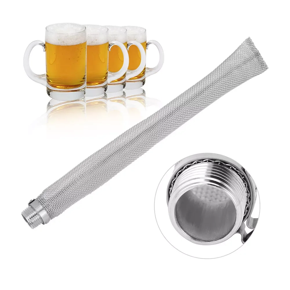

Reusable Stainless Steel Beer Filter Tube Brewing Kettle Bazooka Screen Home Tools Multifunction Mesh Strainer Wine Thread Tun