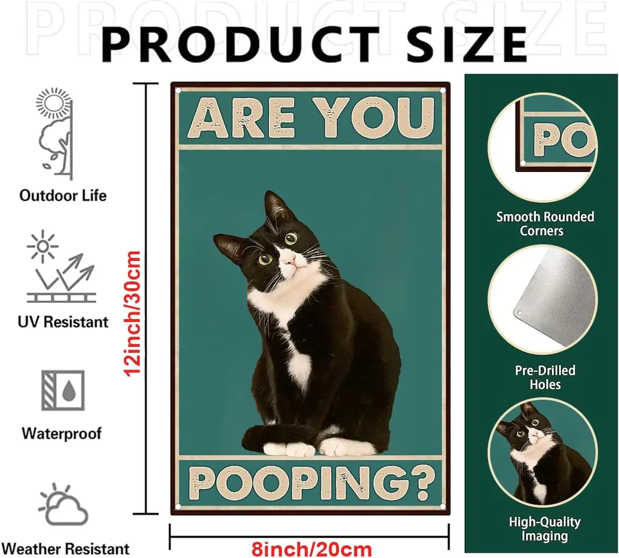 Забавный Texudo Ct Sgn re You Poopng Vntge Tn Metl для туалета Толет Wshroom Wll rt Декор 8x12 nch