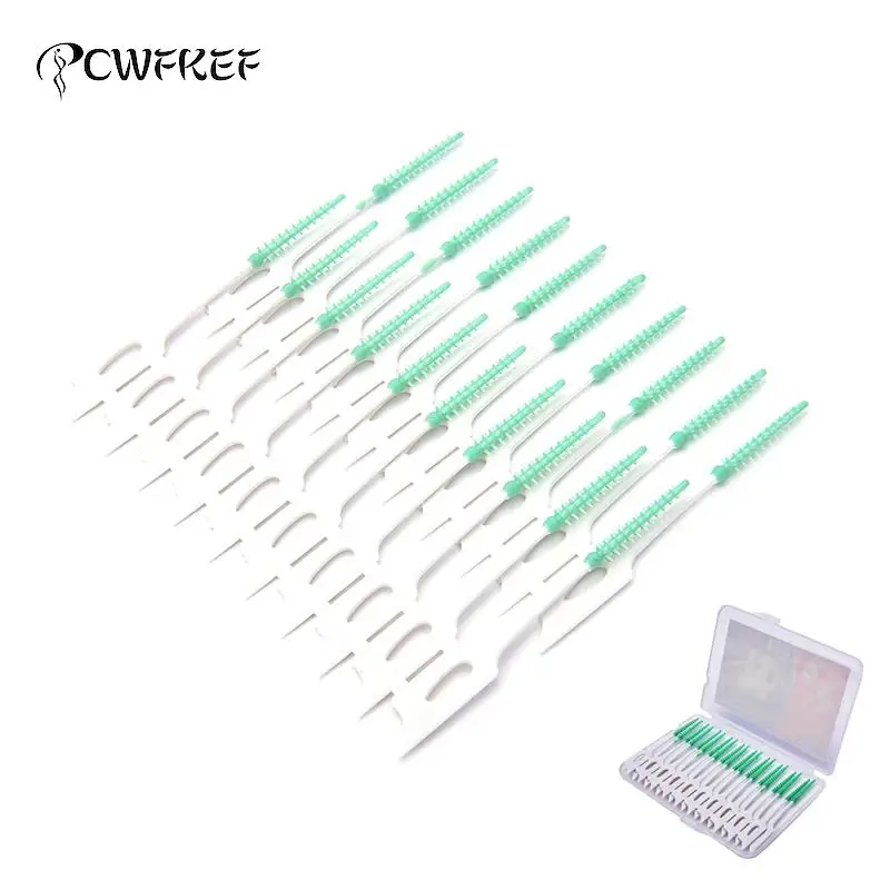

40pcs/lot Hygiene Dental Soft Floss Sticks Toothpick Teeth Cleaning Tooth Flossing Head Plastic Interdental Brush
