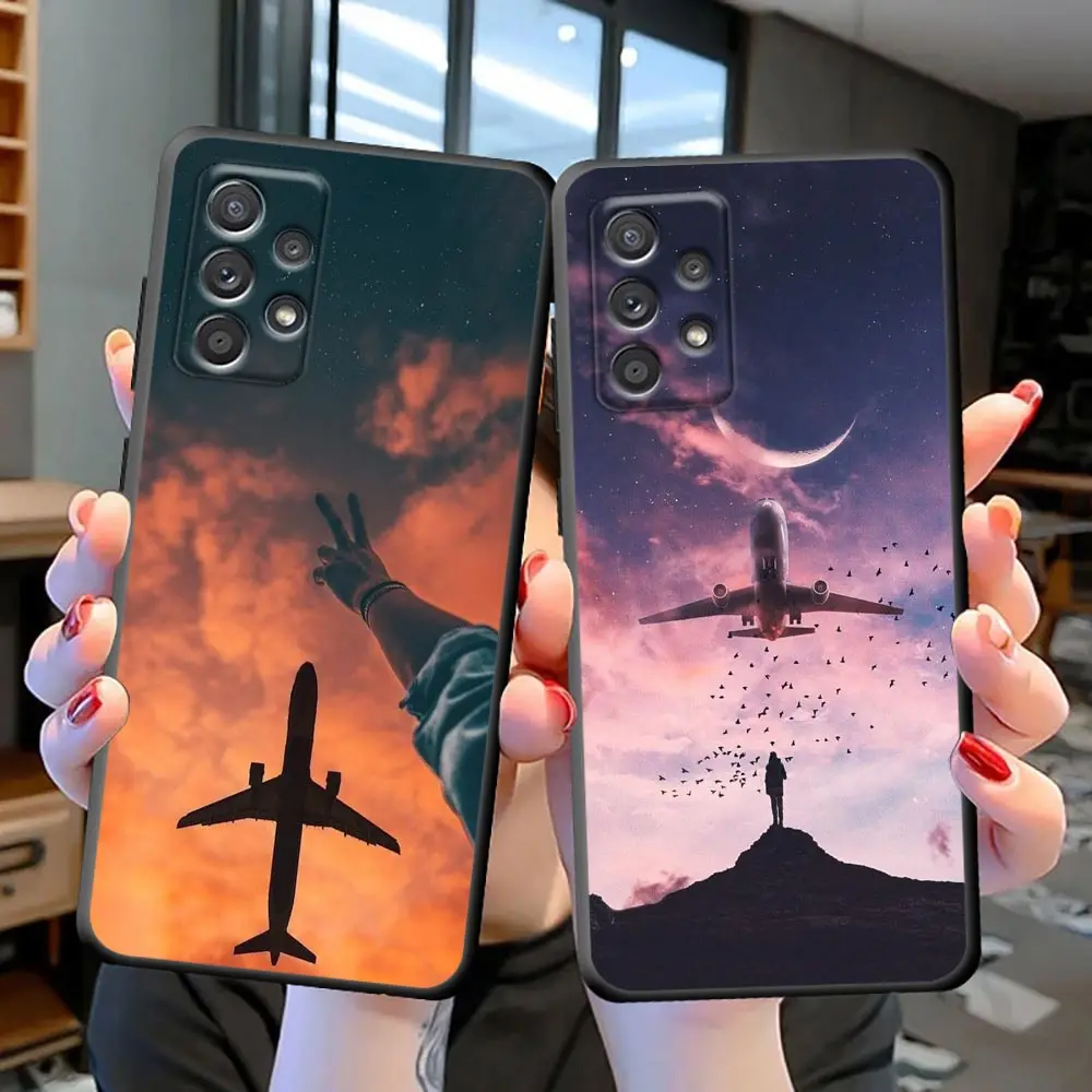 

Funda Coque Case for Samsung S22 S21 S20 S23 S8 S9 S10 Lite FE Plus Ultra 4G 5G TPU Case Capa Cover Plane Airplane Eiffel Tower