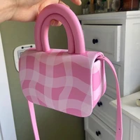richme vintage pink womens bag 2022 trend new plaid handbags for women casual mini lipstick crossbody shoulder bag femme