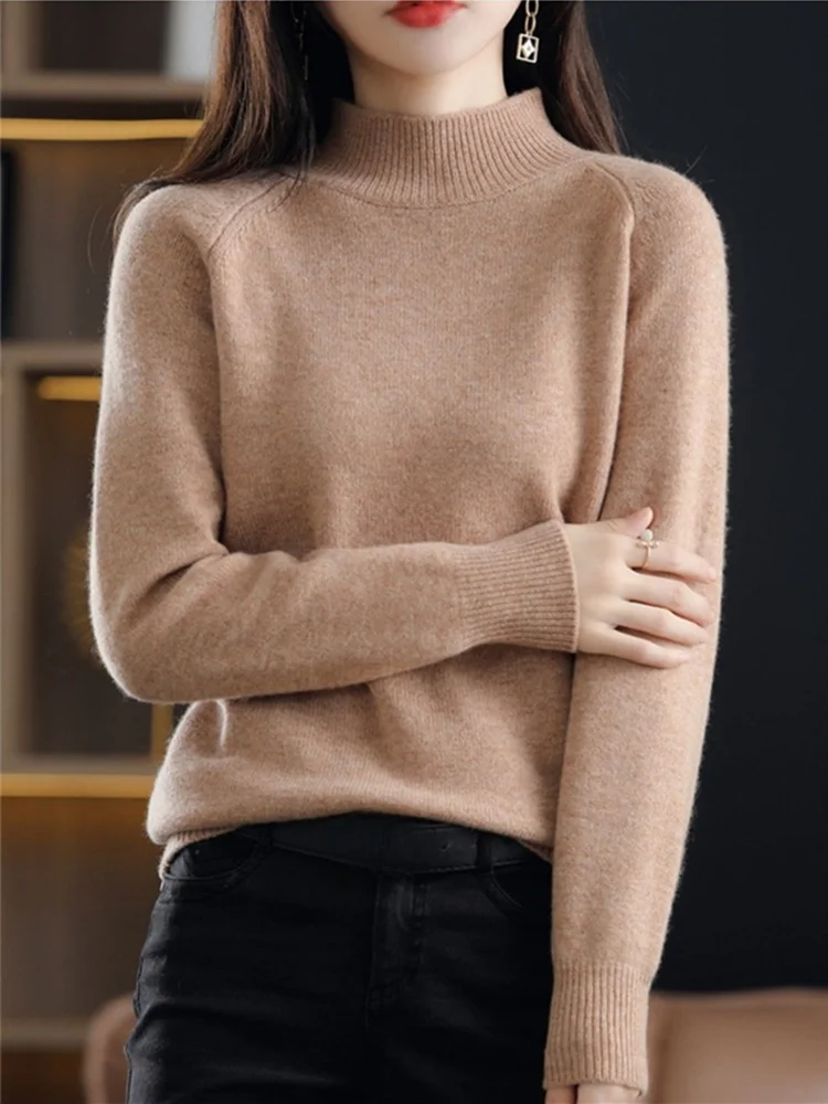 High Sense Super Nice Half-high Collar Inner wear Sweater Women Autumn and Winter Korean Series Chic Soft Glutinous Base Knit...