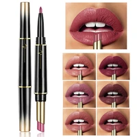 pudaier brand matte lipstick cosmetics waterproof double ended long lasting nude red matte lips liner pencil lipstick
