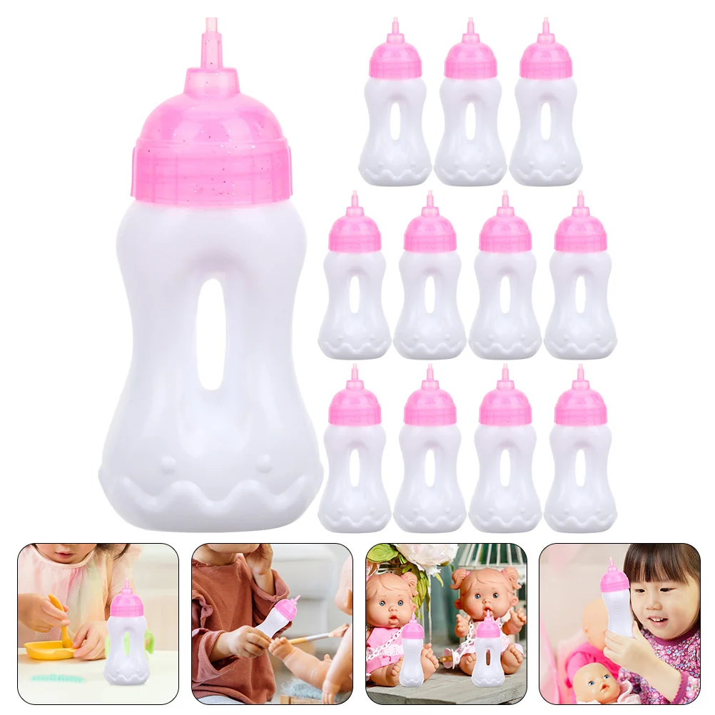 

12Pcs Baby Bottles Fillable Miniature Milk Bottle Toys Mini Decor Baby Shower Party Favor