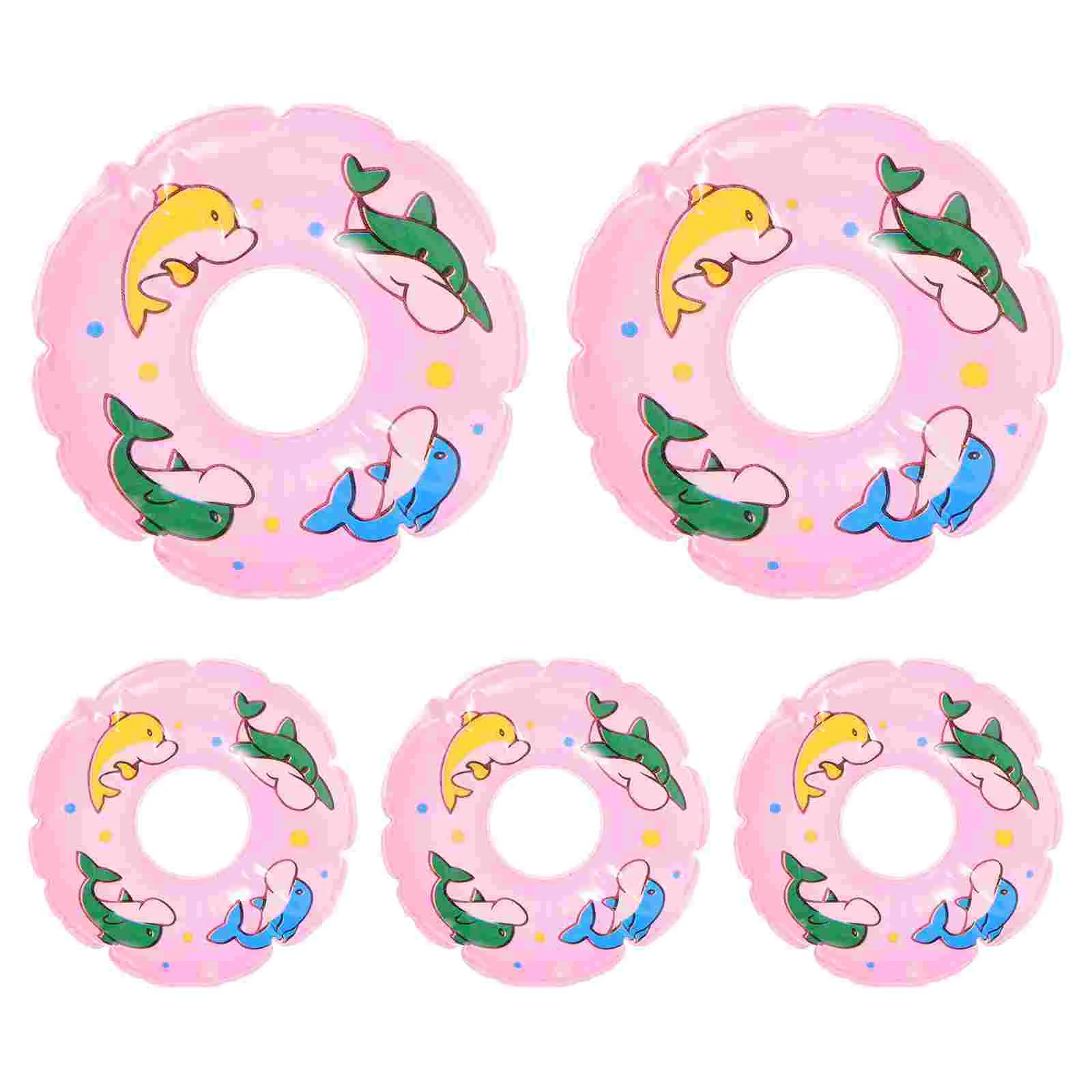 

5 Pcs Miniatures Swim Ring Ornaments Decor Lifebuoy Bright Color Rings Simulated Plastic Tiny
