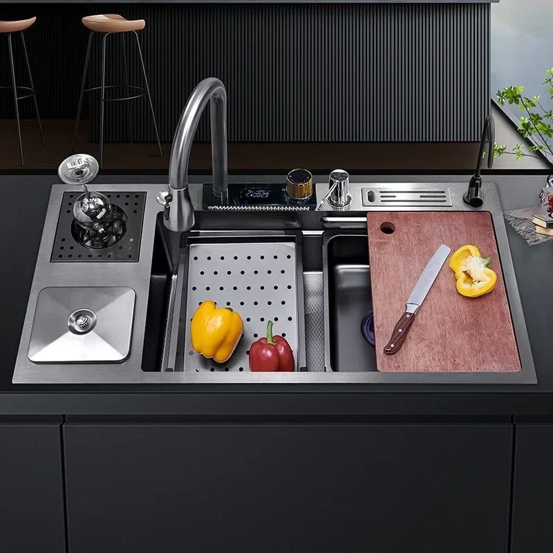 Сотовый мусорный бак Cocina водопад кухонная раковина технология большой цифровой