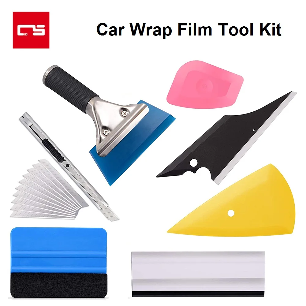 

8 in 1 Car Wrap Film Tool Kit Sticker Wrapping Tool Auto Window Foil Squeegee Razor Scraper Cutter Aid Tool Window Tinting