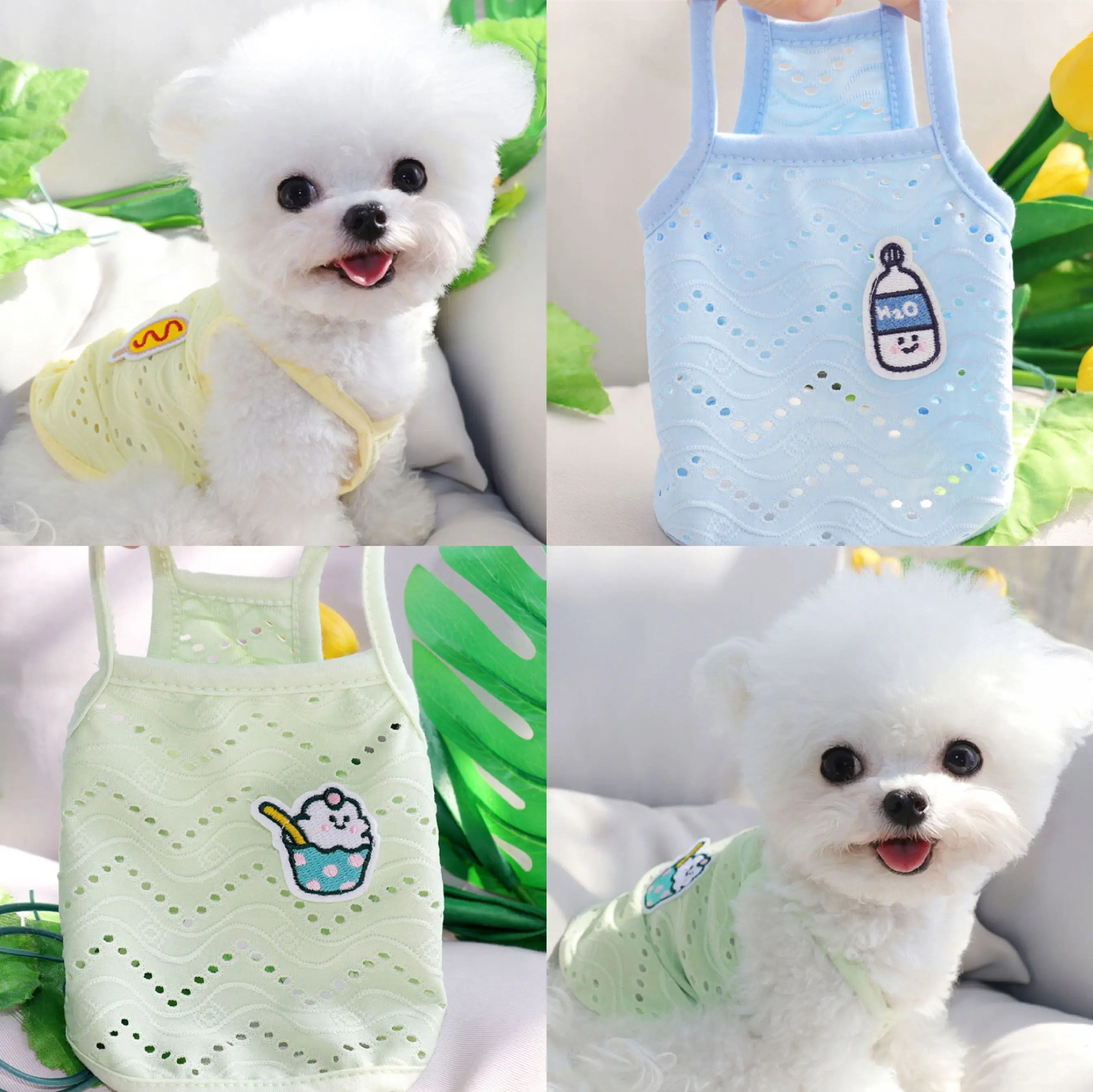 

Spring Summer Pet Clothes Kitten Puppy Cute Camisole Small and Medium-sized Dog Breathable Thin Vest Chihuahua Yorkshire Poodle
