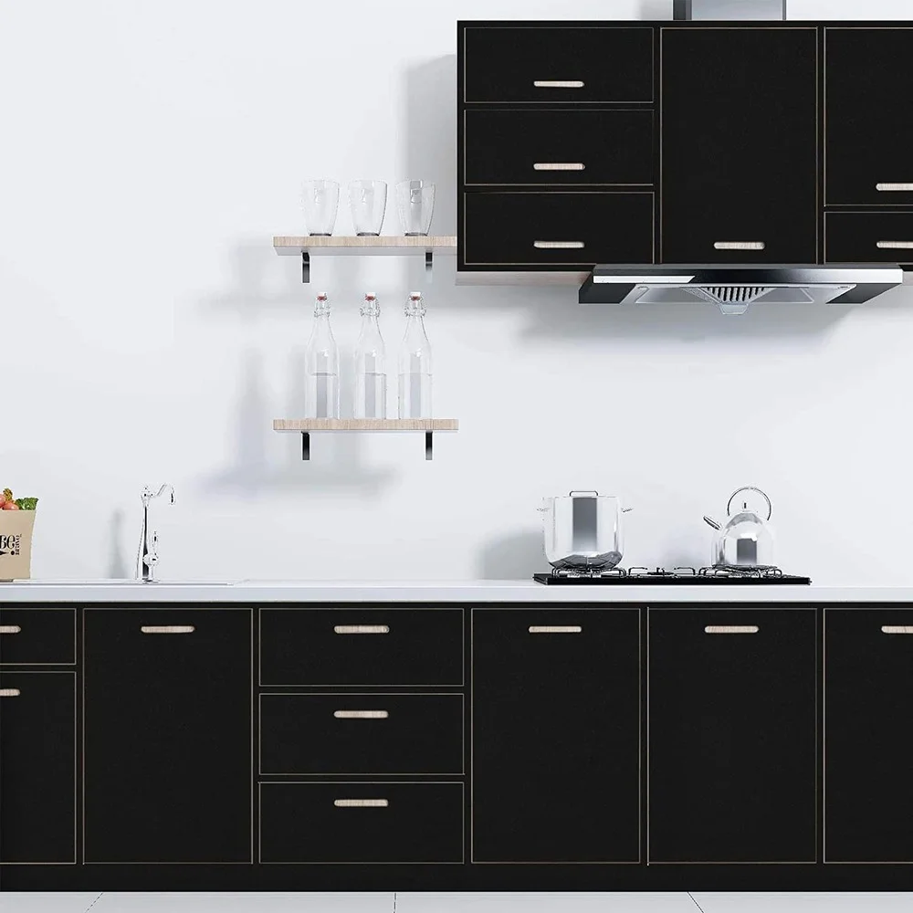 Матовая черная настенная бумага виниловая самоклеящаяся подкладка для полок