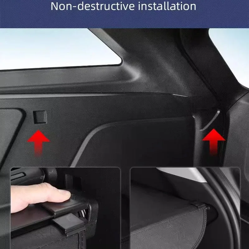 Фото Шторка багажника YUNV для Geely Boyue L FX11 2023-2025, выдвижная шторка для конфиденциальности, аксессуар для хранения в багажнике. №4