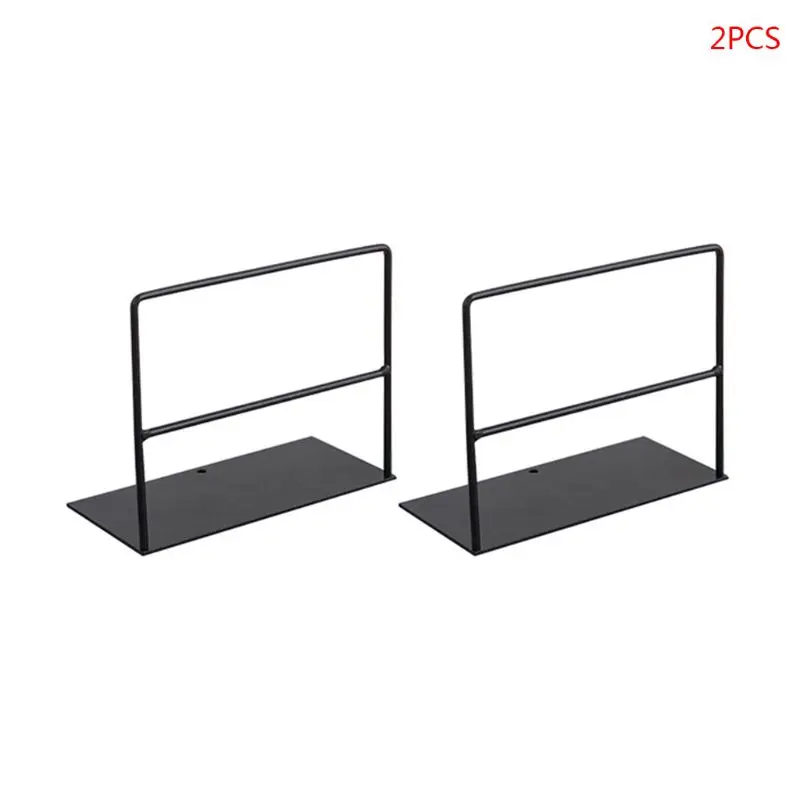 

Reliable Quality New 1 Pair Wrought Iron Bookends Book Support Simple Desktop Office Magazine Organizer Stand Shelf Holder