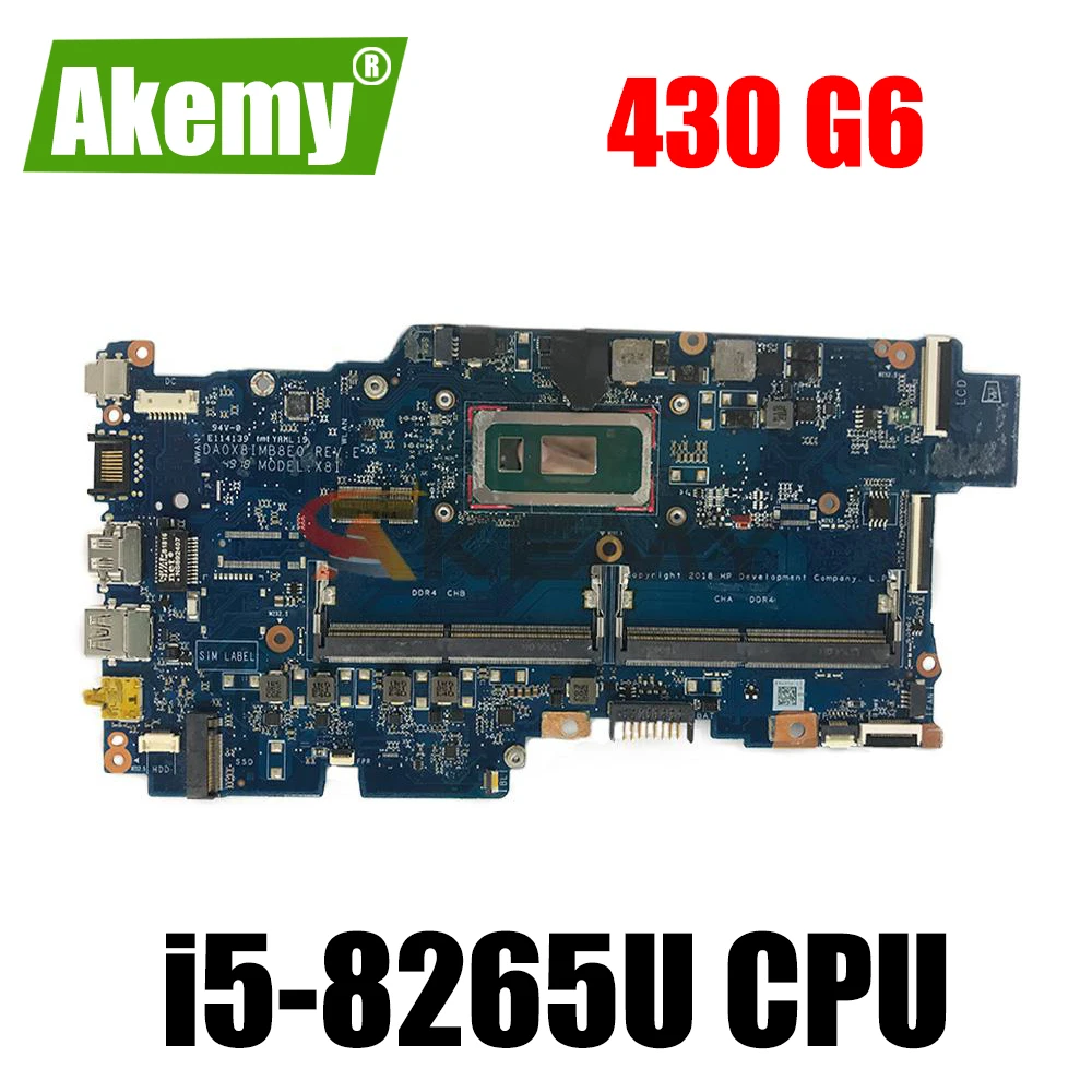 I5-8265U CPU основная плата для HP PROBOOK 430 G6 Материнская ноутбука DA0X8IMB8E0 материнская REV: E |
