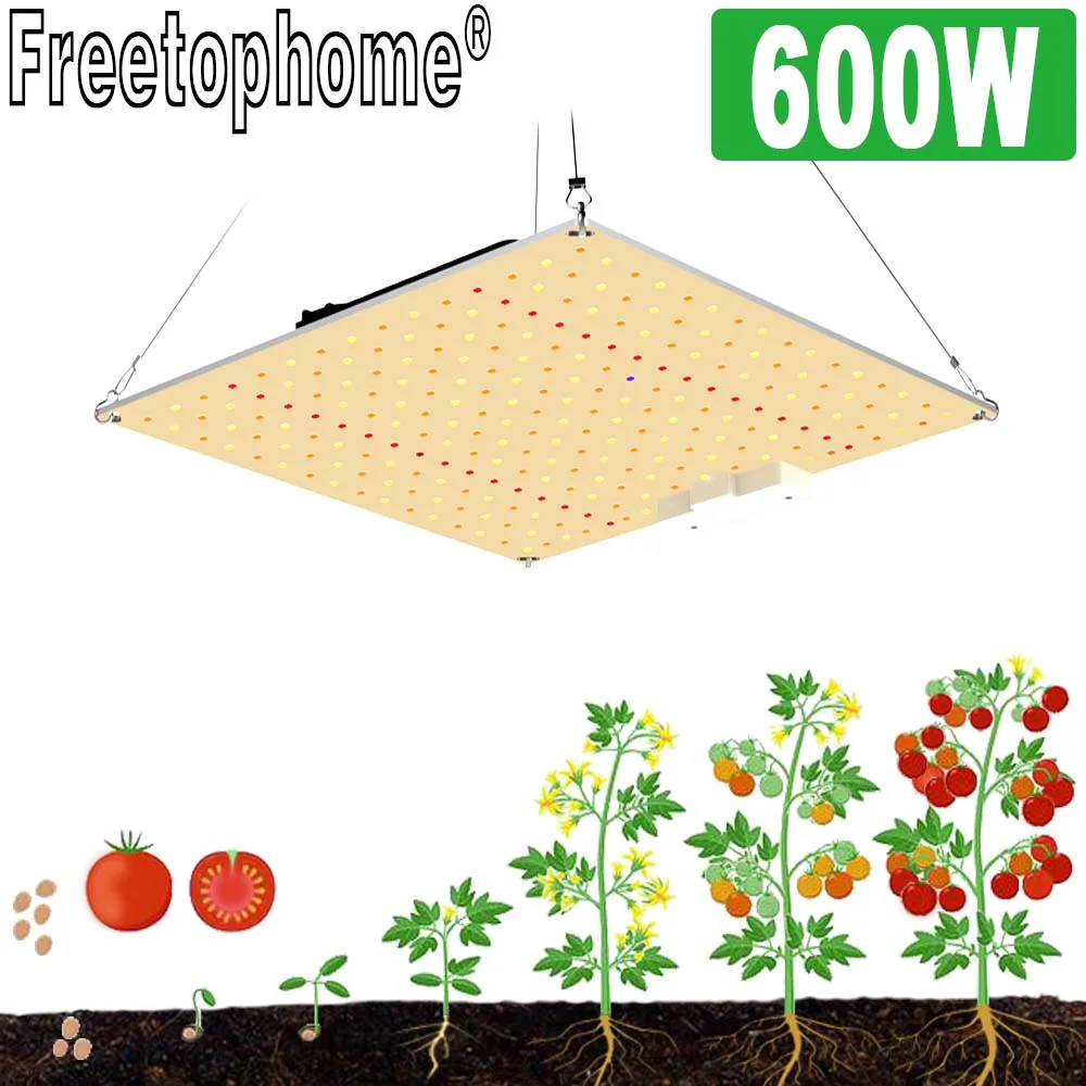 LED Plant Light 600W SM LM281b Diode Quiet Hydroponic Growing System Full Spectrum Phyto Lamp for Indoor Greenhouse Veg Blooming
