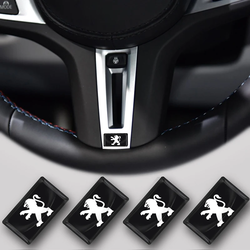 

10pcs Car 3D Small Badge Steering Wheel Sticker For Peugeot 206 307 301 207 407 308 406 107 108 208 408 508 607 807 405 3008