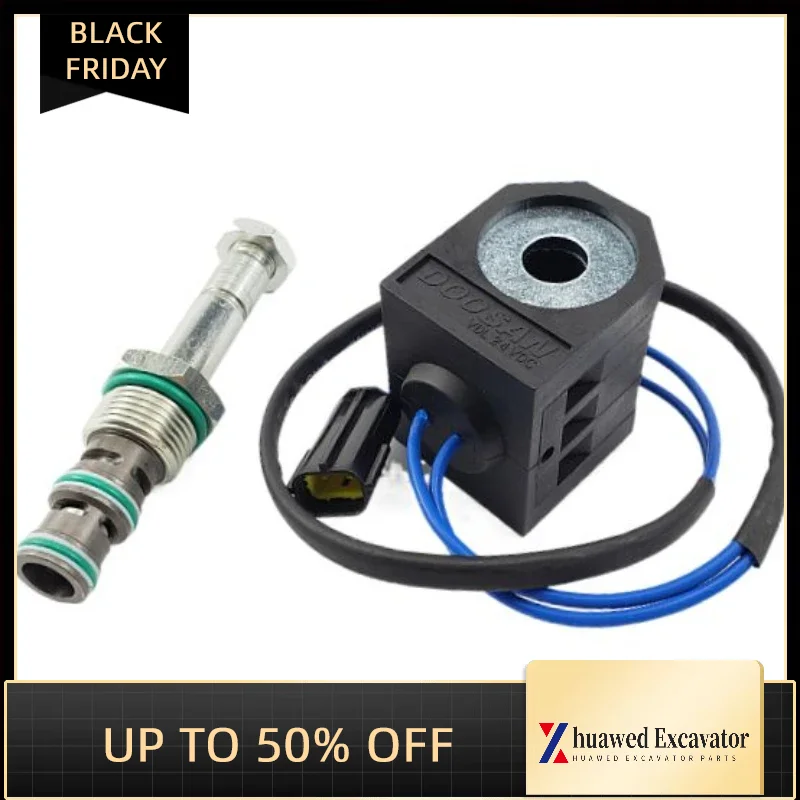 Запчасти для экскаватора катушка соленоидного клапана Doosan Daewoo Dh Dx55 Dx150 Dx215 Dx225