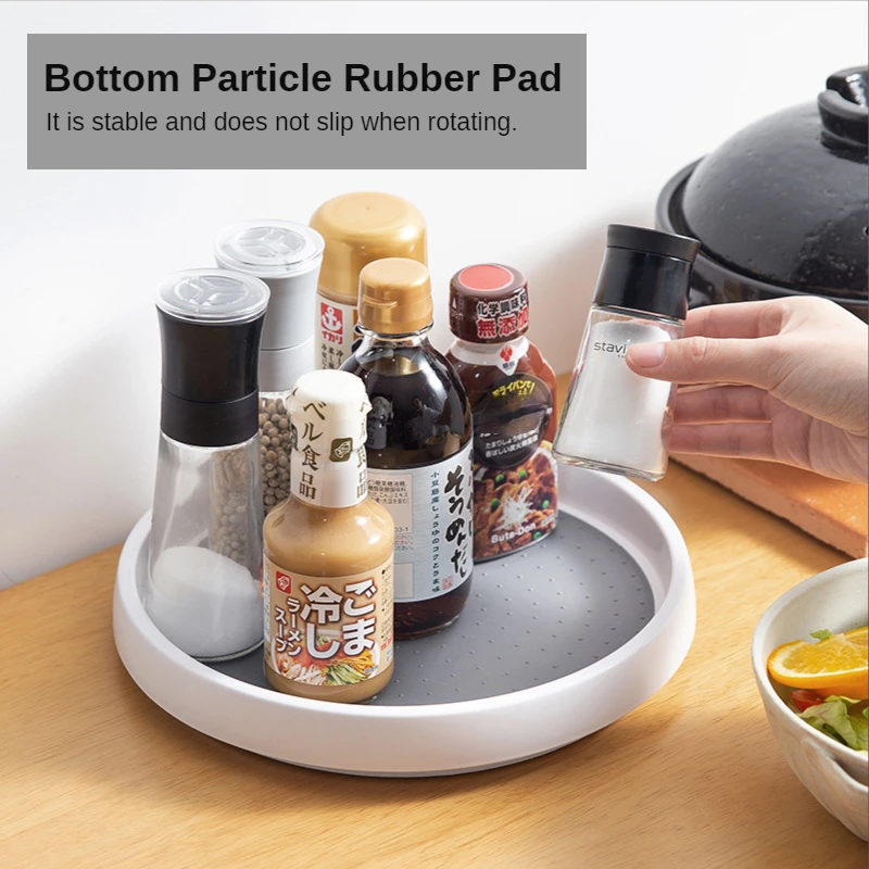 

Condiment,Food, Cosmetics Rotating Storage Rack Round Tray,Non-slip 360° Seasoning Storage Rack,kitchen Accessories,