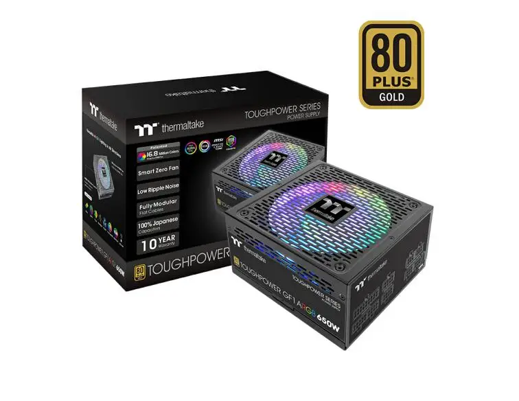 

Источник питания Thermaltake Toughpower GF1 ARGB 650 Вт/750 Вт/850 Вт (золотой медаль 80 Плюс/полный модуль/гарантия 10 лет)