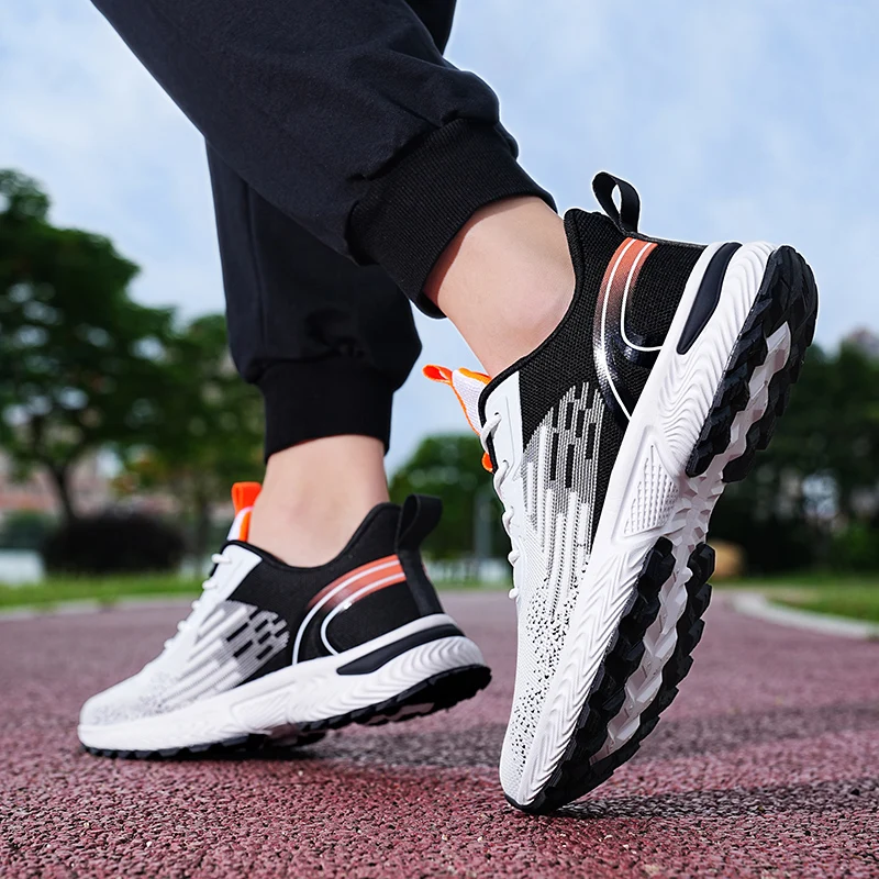 Men's Golf Spikeless Sneakers Blue Grey Breathable Golf Professional Training Shoes Grass Non-Slip Fitness Golf Sneakers