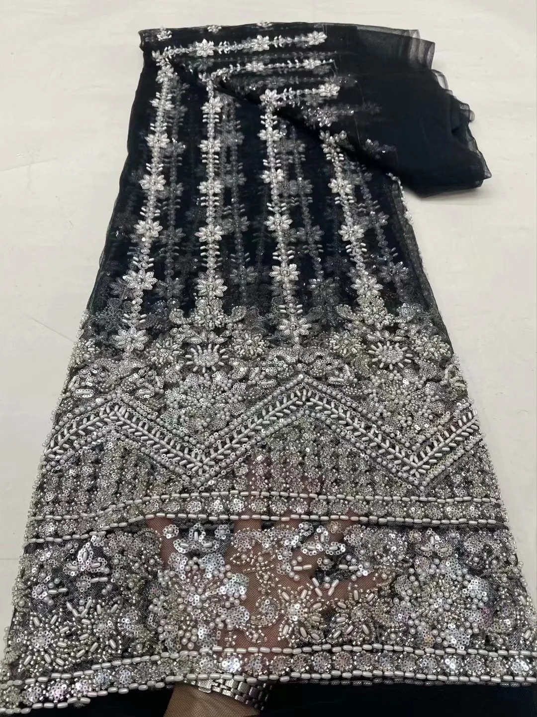 Африканская Тяжелая кружевная ткань 2024 Высококачественная нигерийская