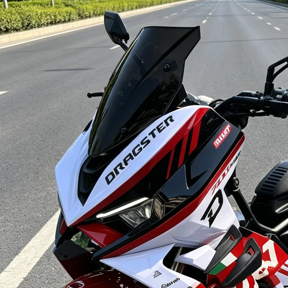 Фото Для мотоцикла Italjet Dragster 700: переднее ветровое стекло, ветроотражатели, комплект обтекателей, черный цвет №2