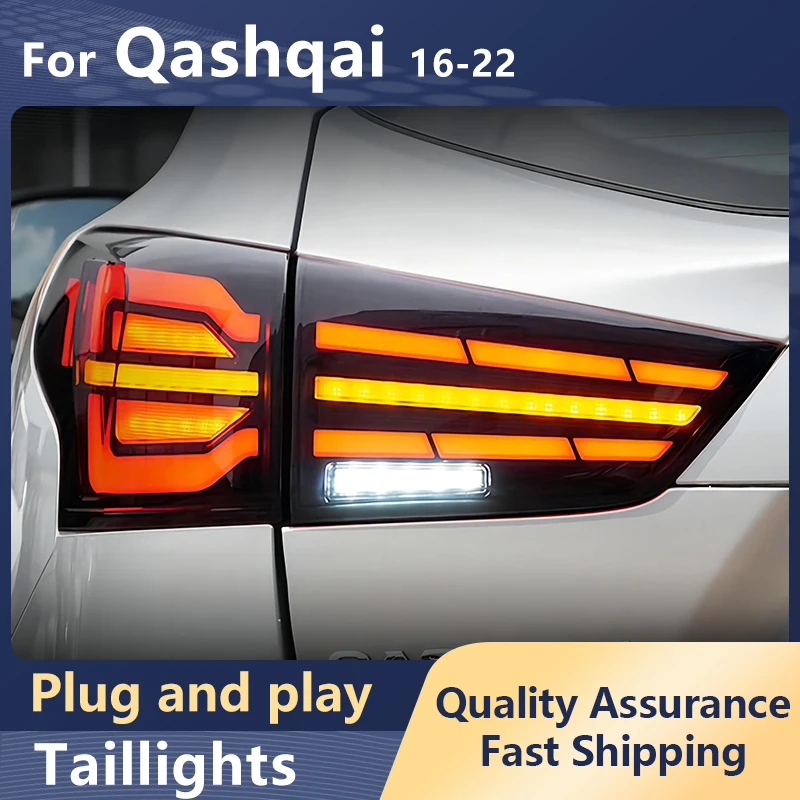 

Автомобильный Стайлинг, задние фонари для Nissan Qashqai 2016-2022 светодиодный DRL, анимационный динамический сигнал поворота, тормоз, задние автомобильные аксессуары