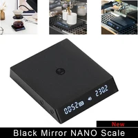 TIMEMORE Black Mirror Nano Coffee Kitchen Scale Weighing Panel with Time USB Light Mini Digital Scale Give the Mat